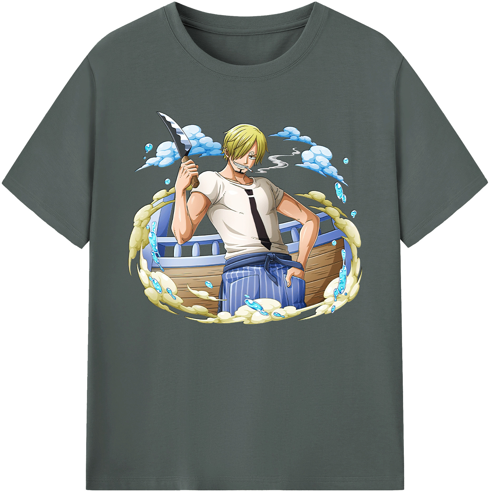 （画像用） ワンピース サンジ ONE PIECE Sanji 綿100％ メンズ半袖Tシャツ｜肌触りやわらか＆通気性